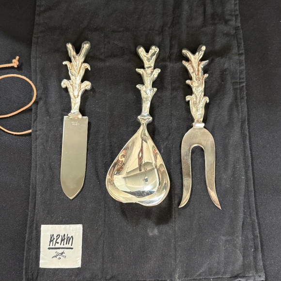 Michael Aram I Love You Flights of Fancy 3 Piece Silver Tone Serving Set - Picture 1 of 6